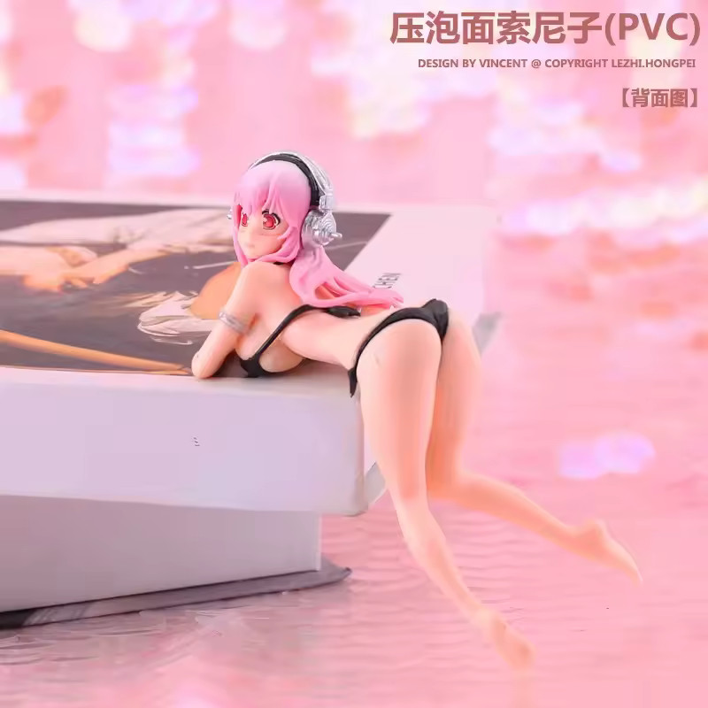 Super Sonico Anime Figure Cup Noodle Stopper Swimsuit PVC Figure Toy Bulk
