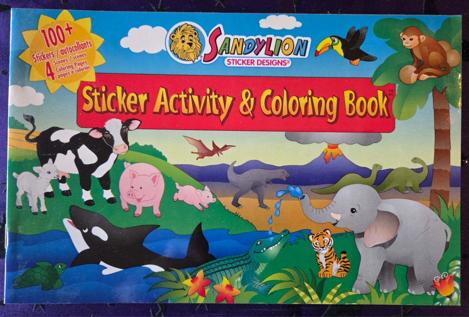 Vintage 2003 Sandylion Animal Worlds Sticker Activity & Coloring Book – Y2K NOS