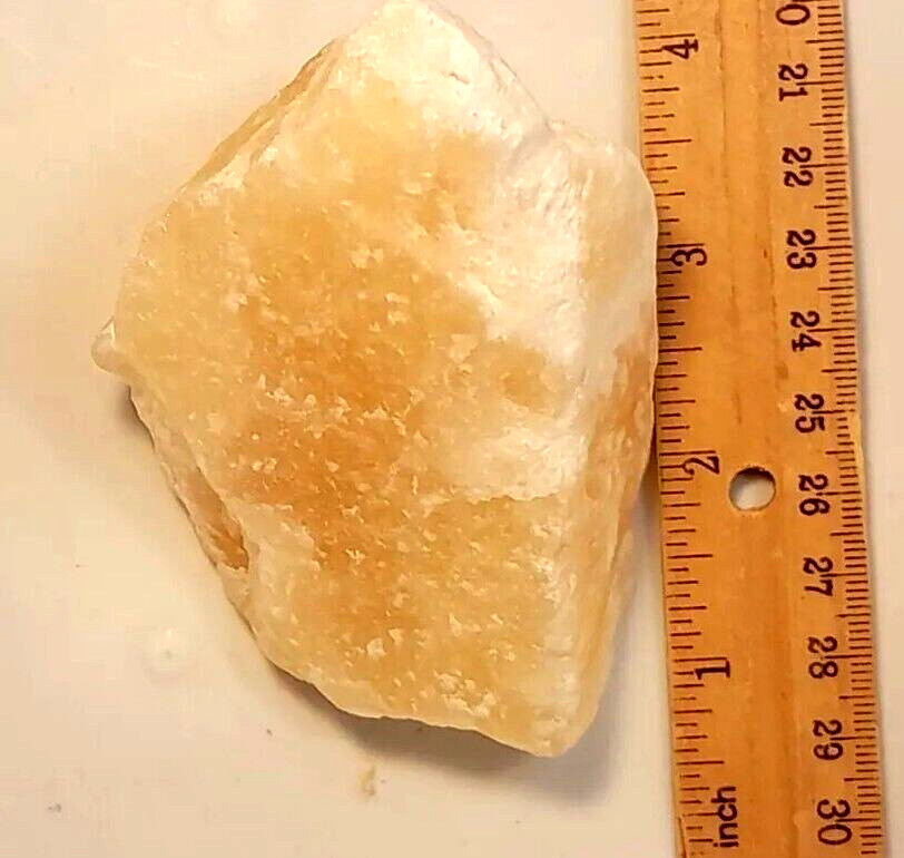 Translucent natural Calcite Onyx Yellow unpolished Rough rock over 12.5 ounces