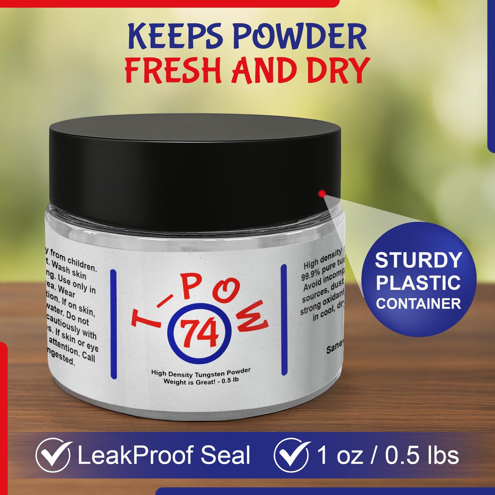 Tungsten Powder High Density Over 99.9 Purity 0.5 Lb