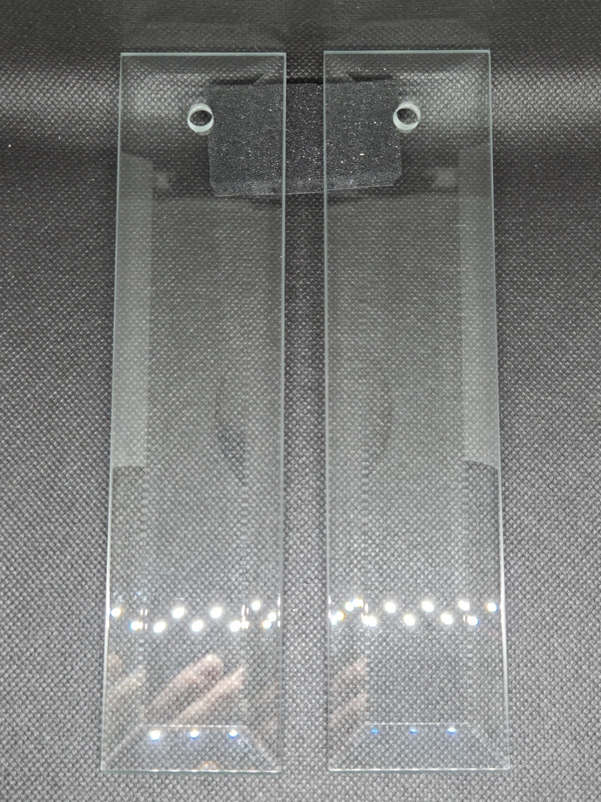 LOT OF 2 ~ Crystal Glass Flat Beveled 190mm x 45mm Chandelier Lamp Pendant Panel