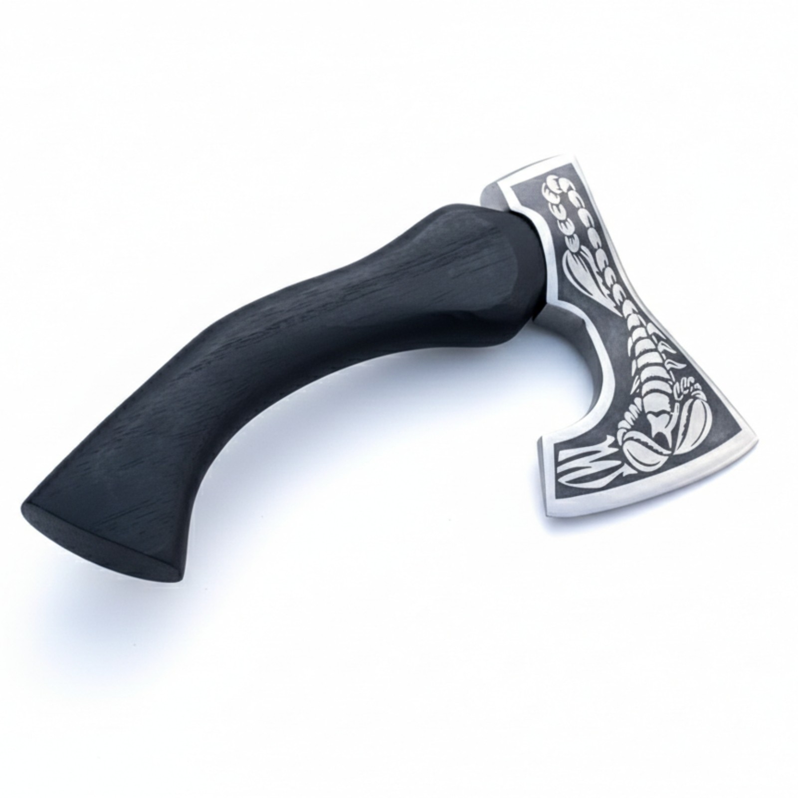 15″ Custom Hand Forged Viking Bearded Axe Carbon Steel Hatchet Scorpion Etch
