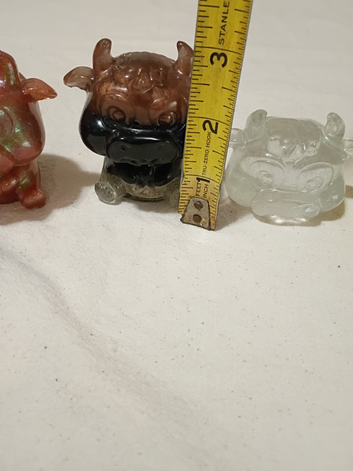 Lot Of Hand Made Epoxy Resin Cows