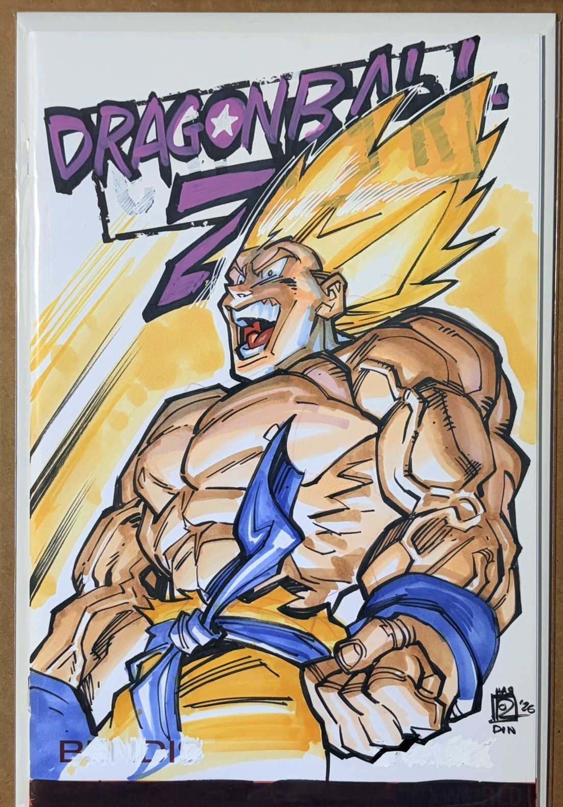 CHAD HARDIN 1/1 FULL COLOR COVER SKETCH DBZ DRAGON BALL Z GOKU w/ COA