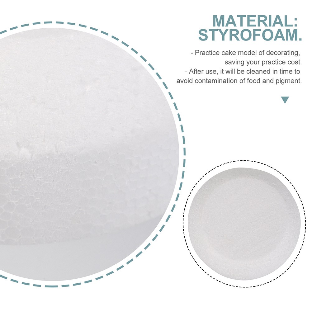 1Pcs White Foam Cake Shape Model for Kids Birthday Party and DIY Decoration