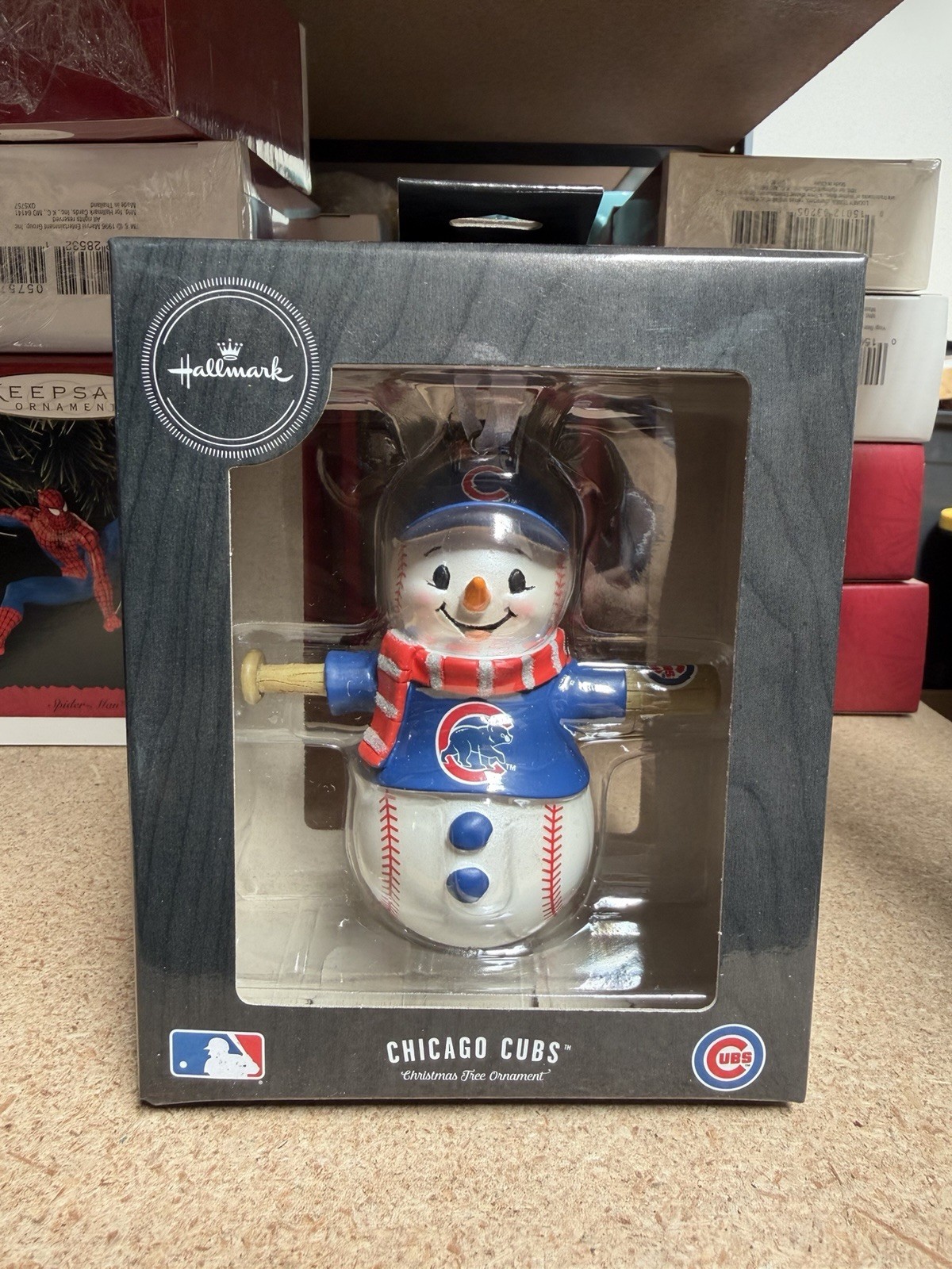 Hallmark Chicago Cubs Baseball Snowman Christmas Tree Ornament