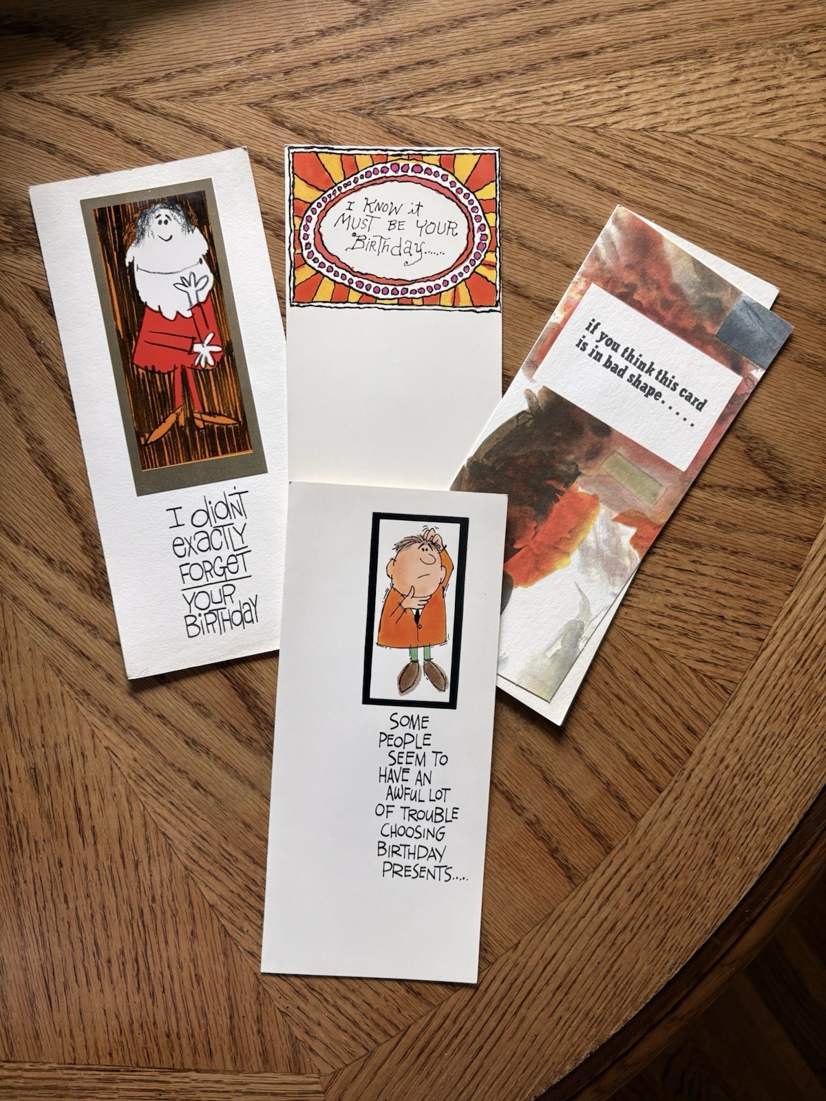 Vintage Hallmark Contemporary Funny Birthday Cards Lot of 4 Unused No Envelopes