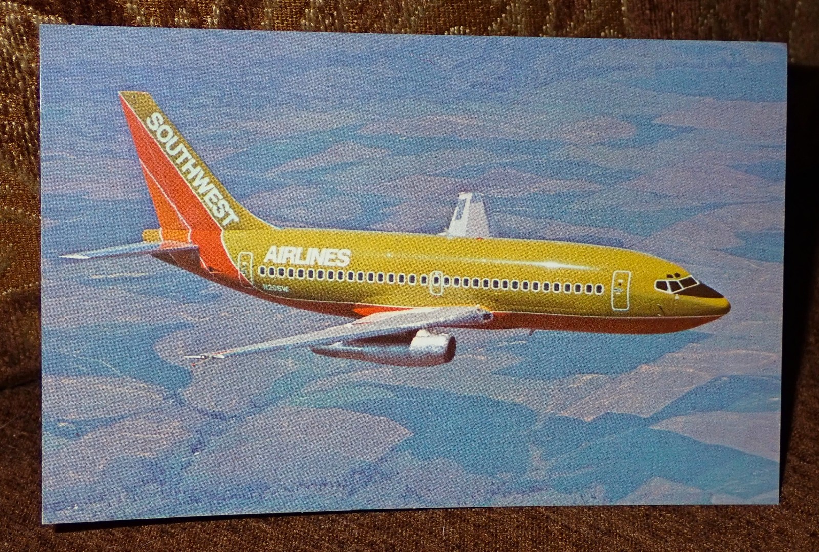 Rare “SOUTHWEST AIRLINES” Issued Boeing Postcard HOUSTON Texas~NEW Vintage 1972