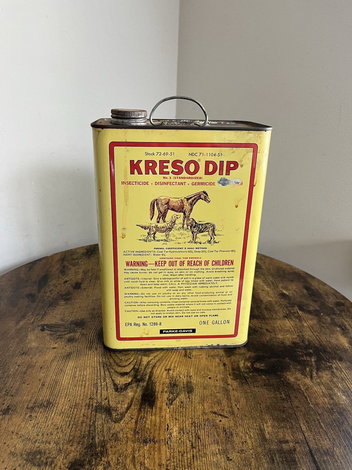 KRESO DIP Can – 1 Gal Livestock Disinfectant Agriculture Advertising – Rare!