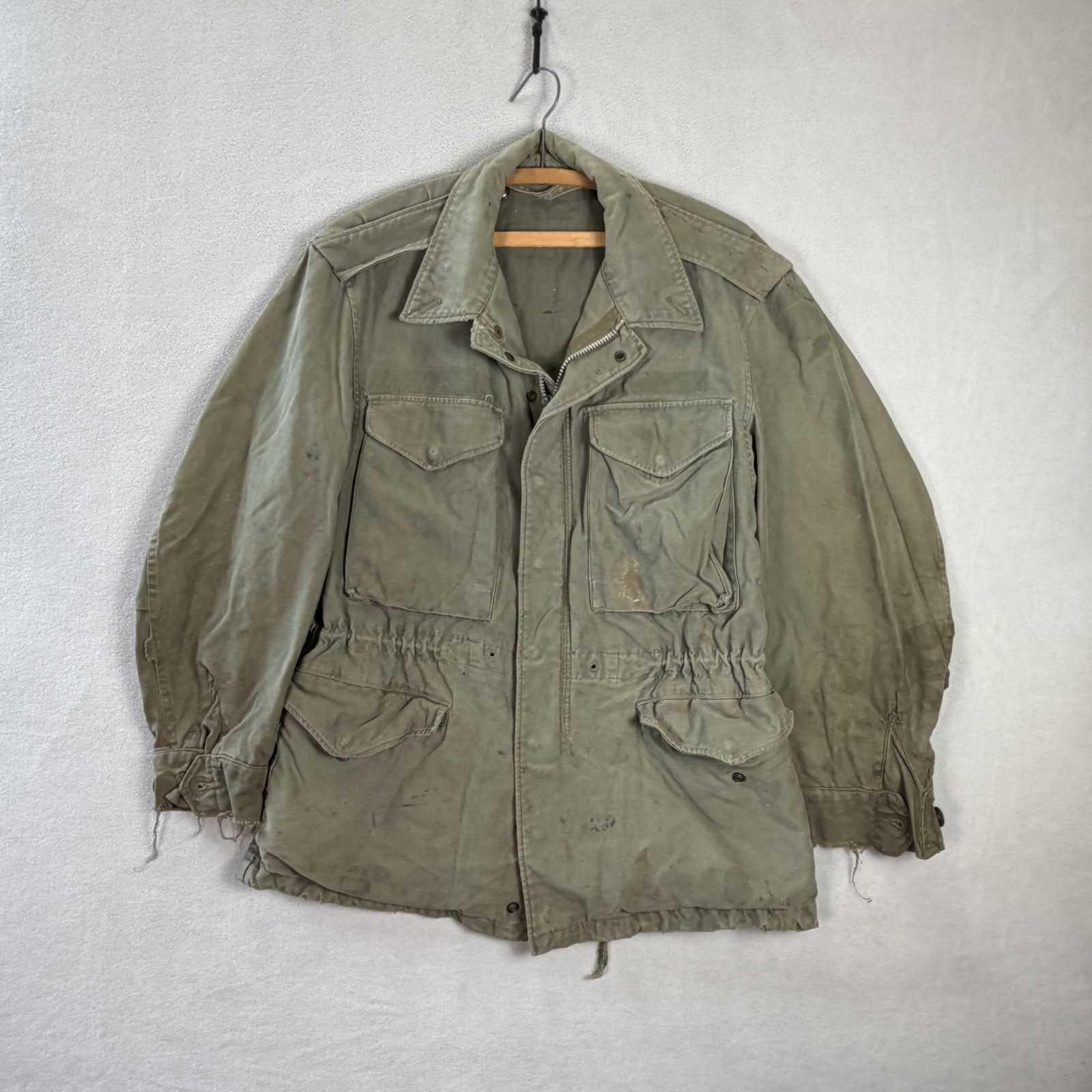 VTG 50s M-51 Field Jacket Mens Short Small US Army Talon Zip Korean War Era 1952