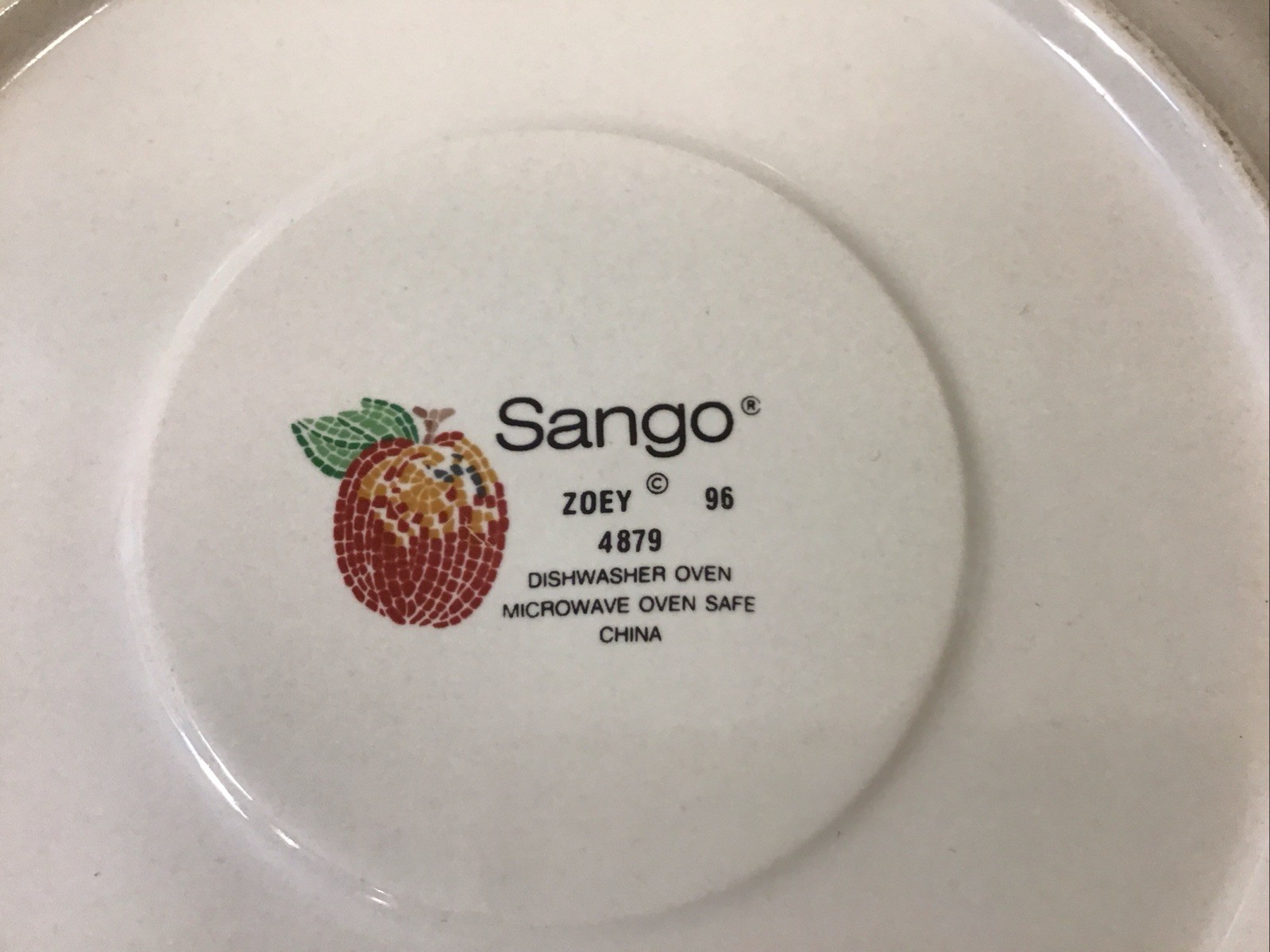 Sango Zoey Vtg Mosaic Fruit & Grape Pattern Cup and Oval Saucer Set (Multiples)