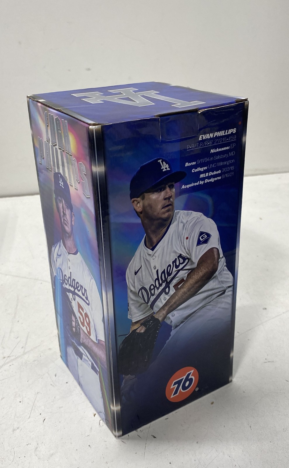 LA Dodgers MLB Baseball Bobblehead Evan Phillips & 2025 World Series Trophy Lot