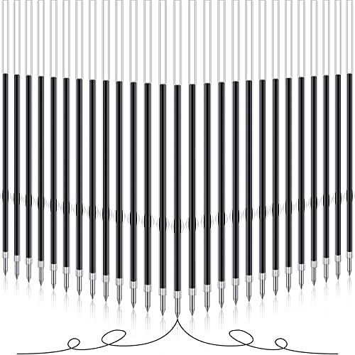 60 Pieces 0.7 mm Retractable Pen Refills Replacement Ballpoint Black