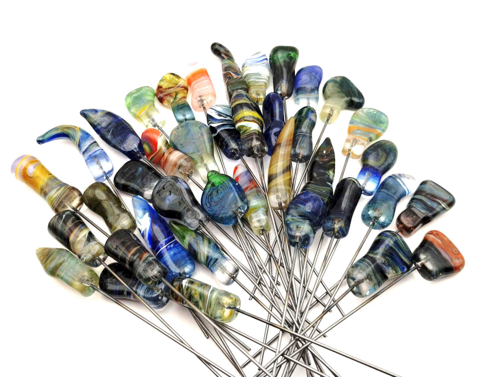 Single Multicolored Glass Bowl Poker/Pipe Cleaner USA