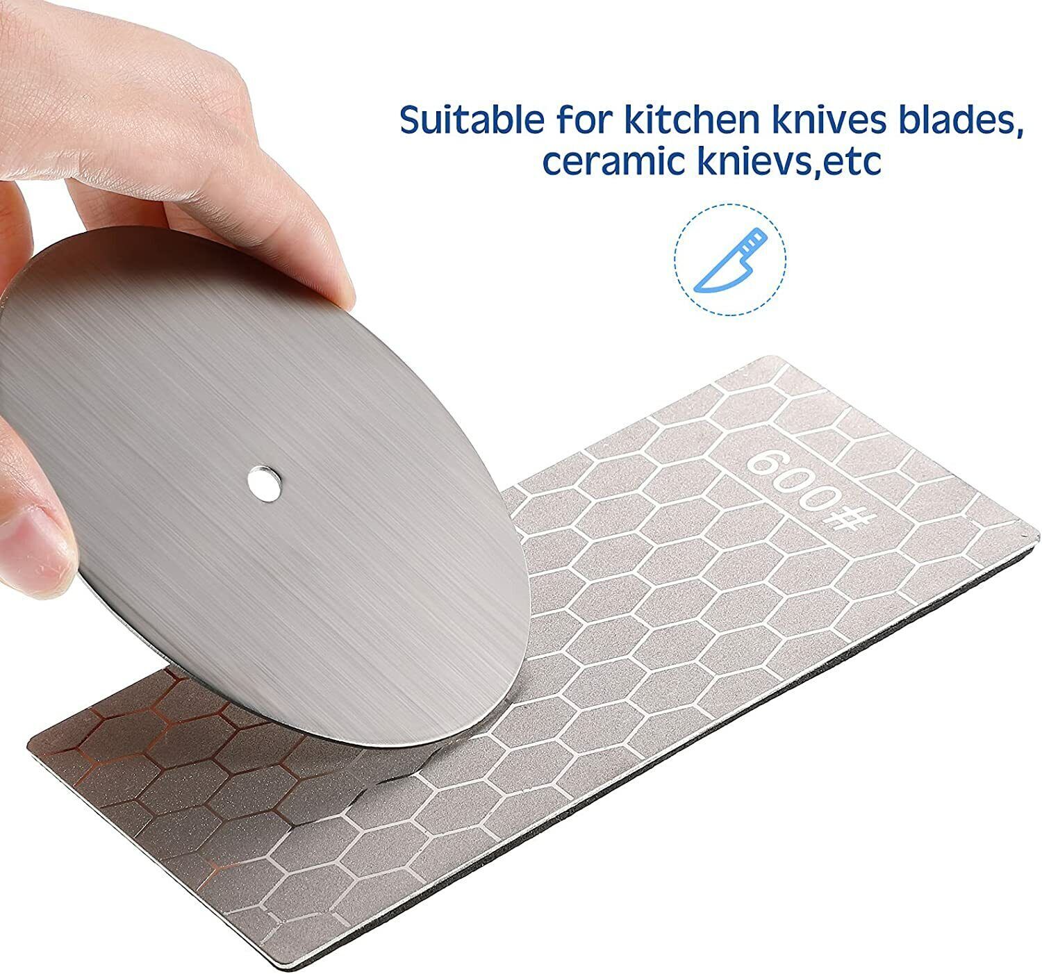 3PCS Diamond Knife Sharpening Plate Honing Bench Stone Kit Lot 400 600 1000 Grit