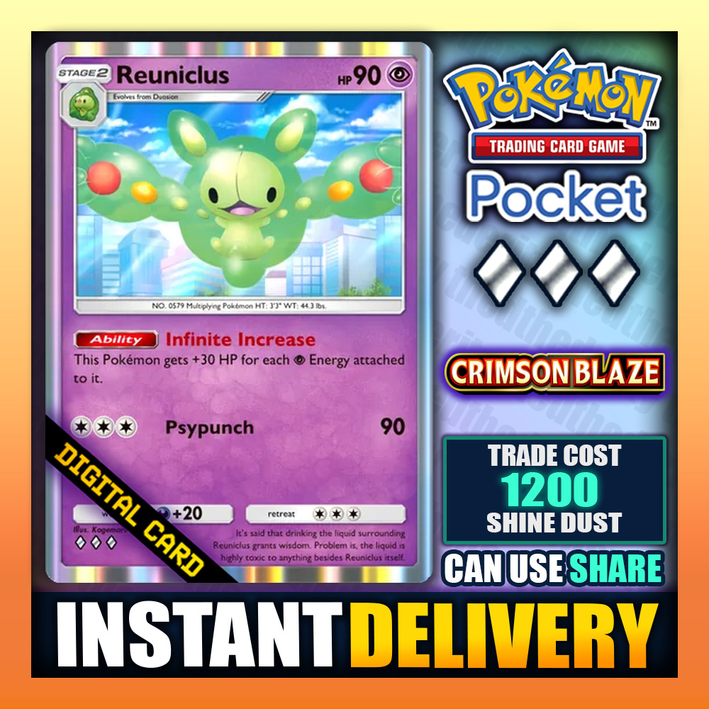 Pokemon TCG Pocket – Reuniclus – Diamond 🔷 Crimson Blaze – English – Fast ✅
