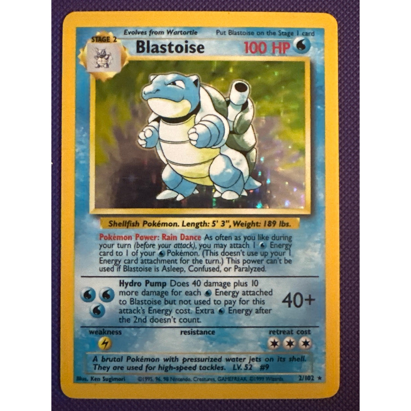 Blastoise #2 Base Set excellent condition