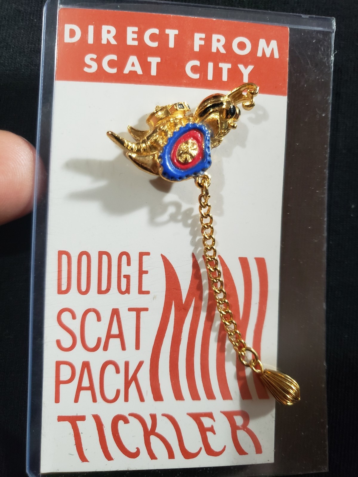 NOS 1970 Mopar Dodge Scat Pack Tickler Pin Rare Vintage Memorabilia Jewelry