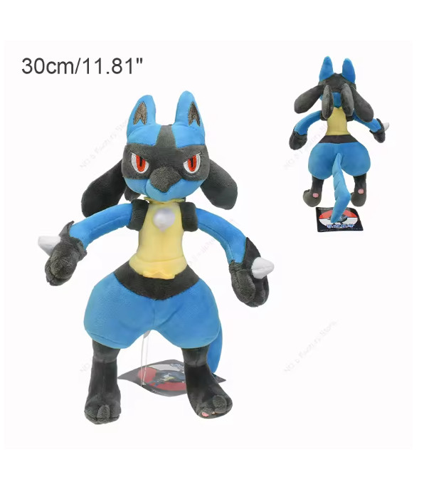 Pokémon Lucario Plush Toy 12″ Cute Soft Blue Fighting Type Stuffed Figure