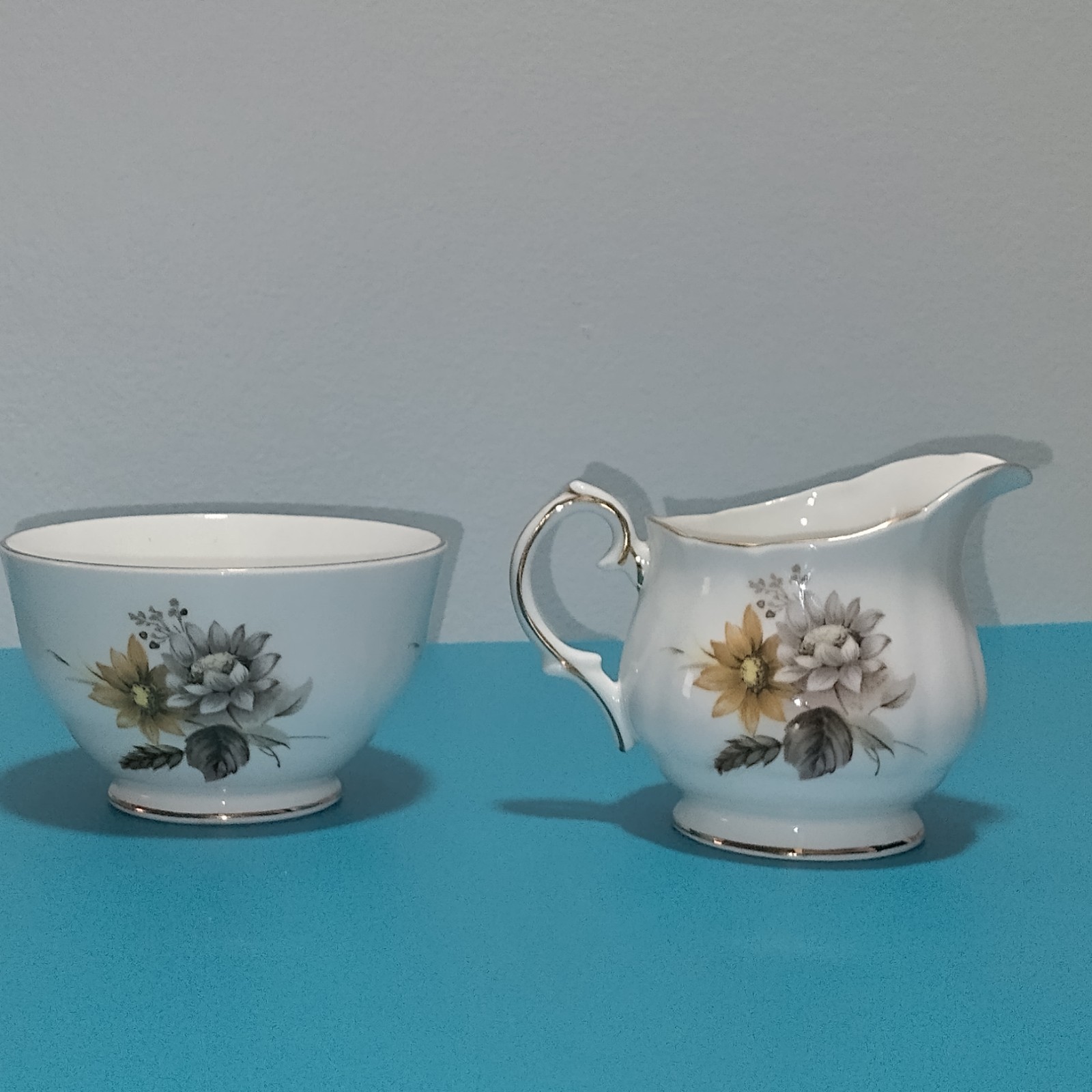 Duchess Bone China Creamer Open Sugar Bowl Set Wild Flowers 342 Pattern England