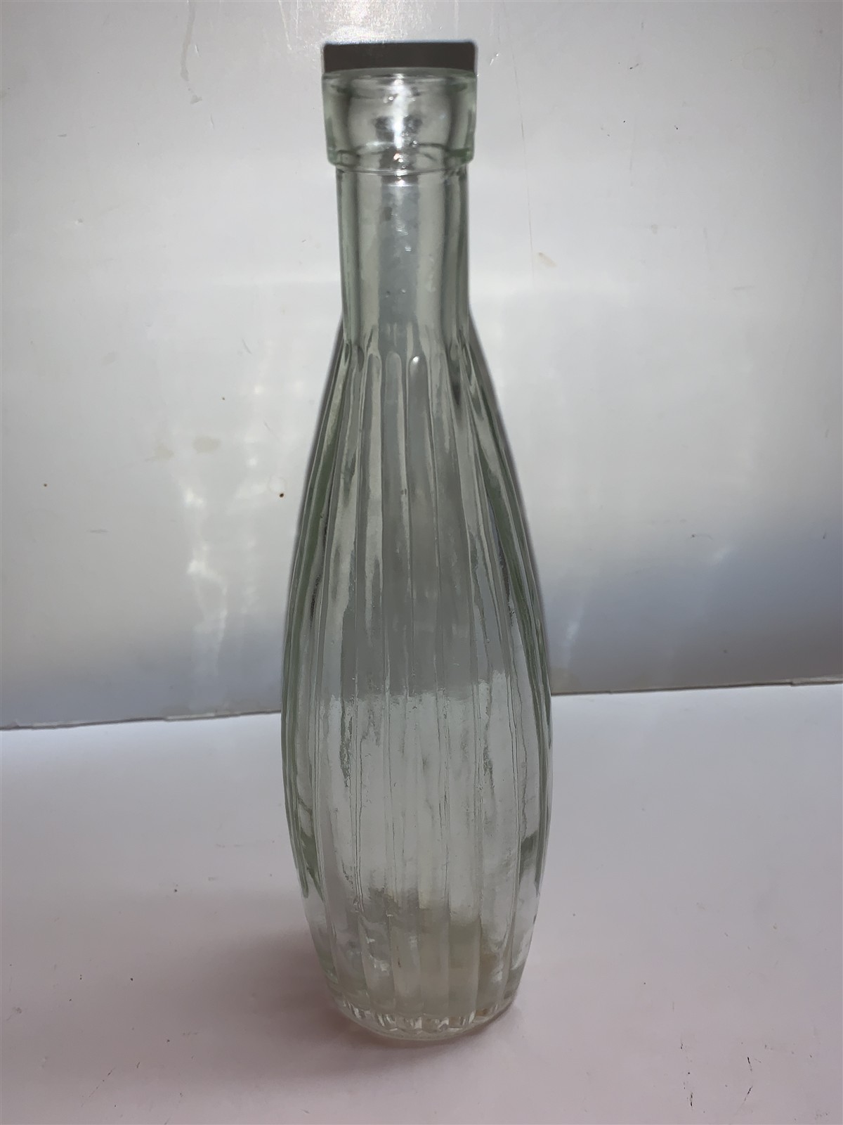 Old Clear Glass Tall Bottle 12 in #2