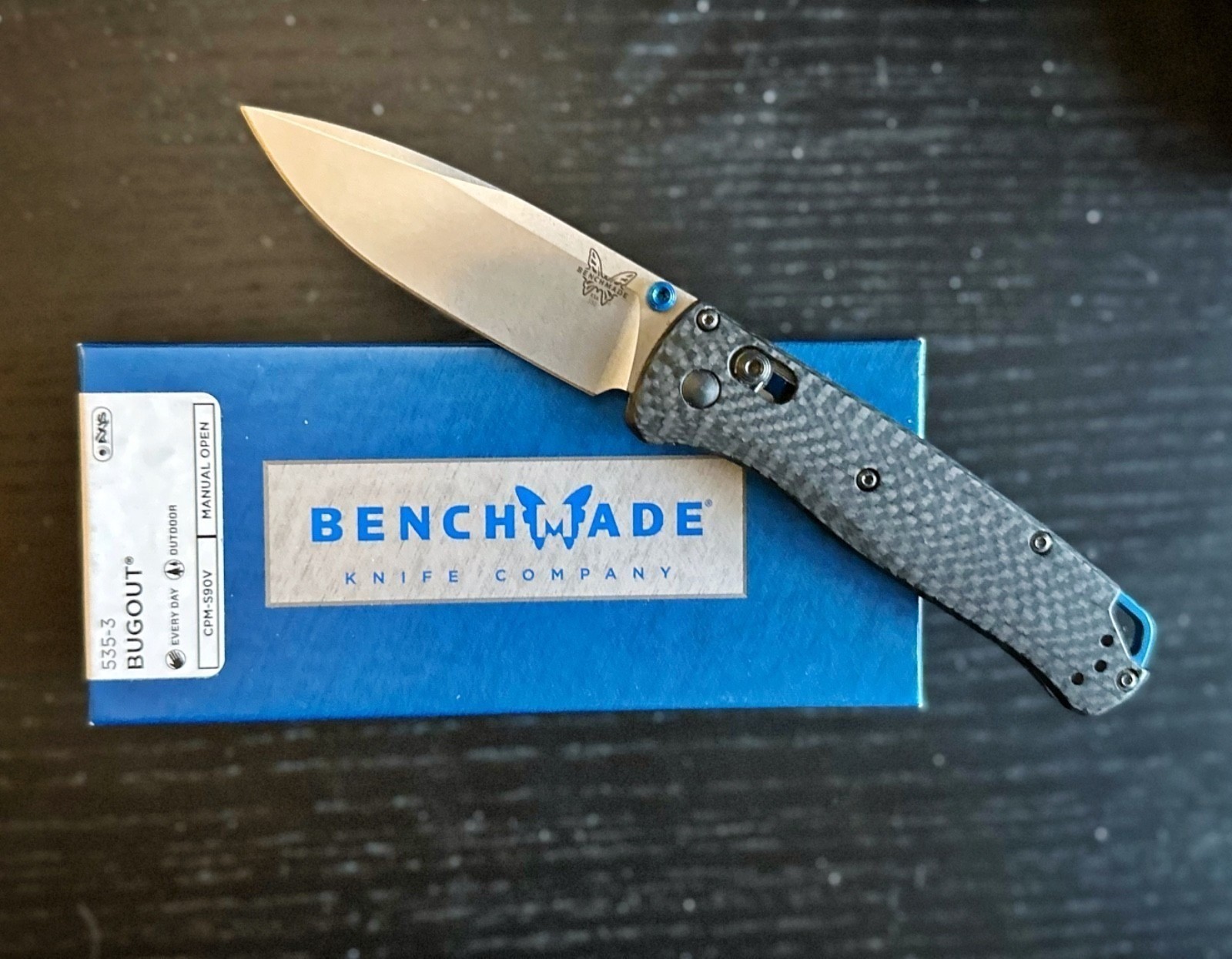 Benchmade 535-3 Carbon Fiber Manual Folding Knife Pocket EDC Tool