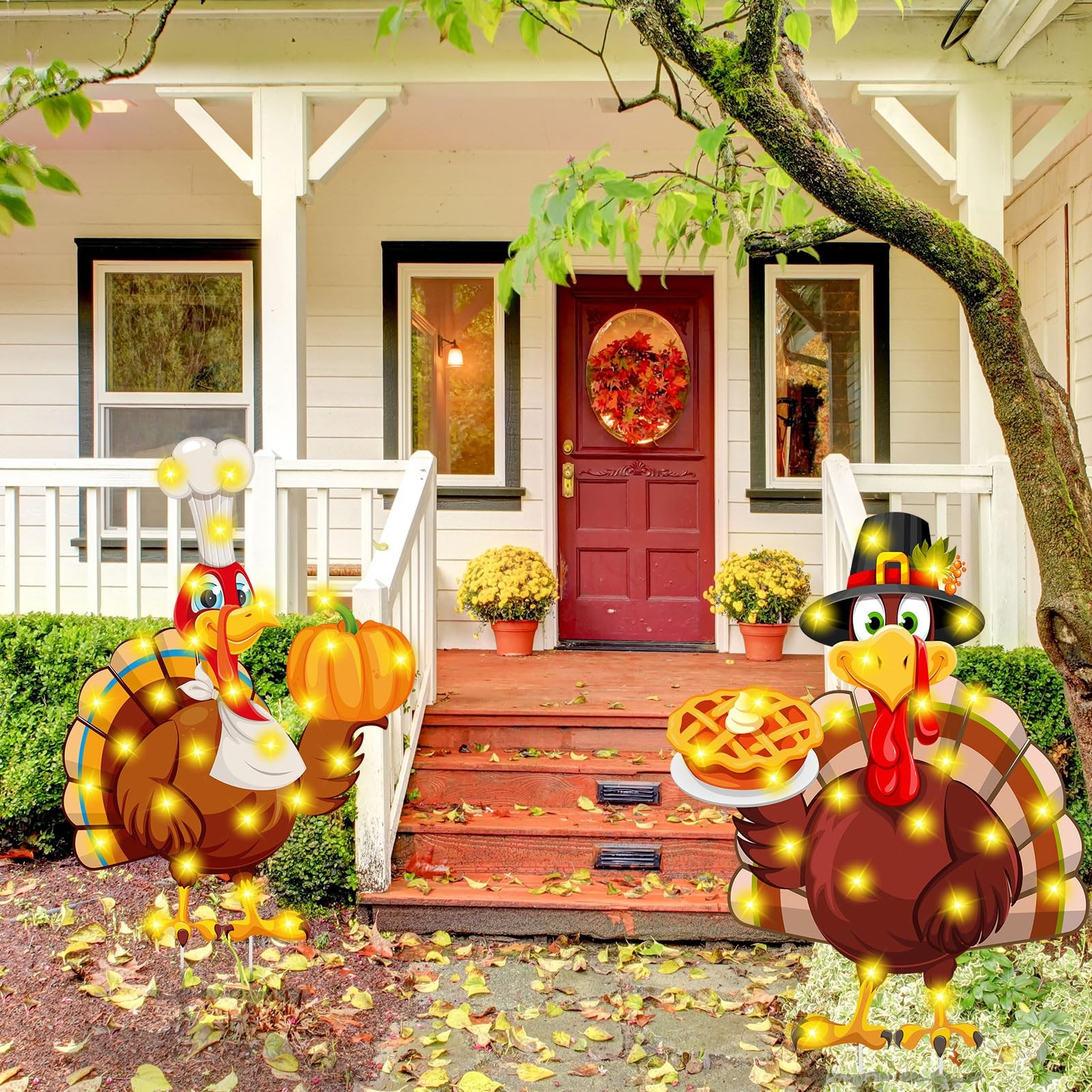 Soaoo 2 Pack Thanksgiving Turkey Yard about 32 x 12 inches, as pictures shown