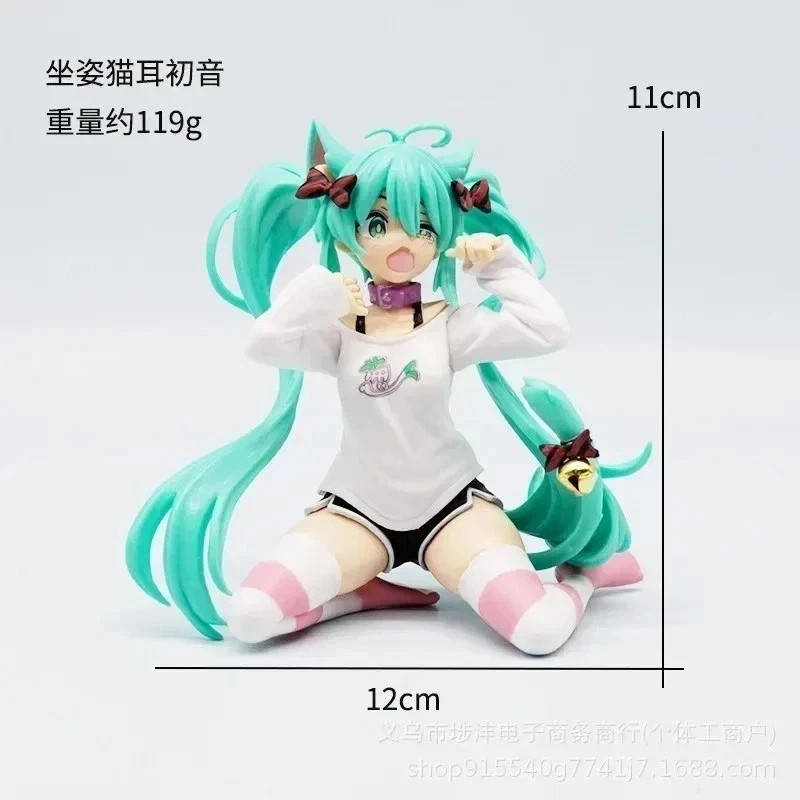 Hatsune Miku Desktop Cute Figure With Cat Ears T Shirt Ver TAITO 2024 NO BOX