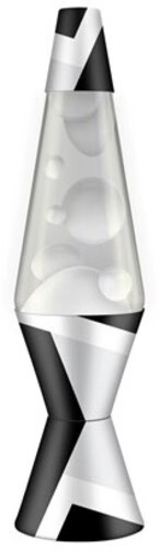 Lava Lamp Light 14.5” Polygon Black & White / White-Clear / Black & White Base