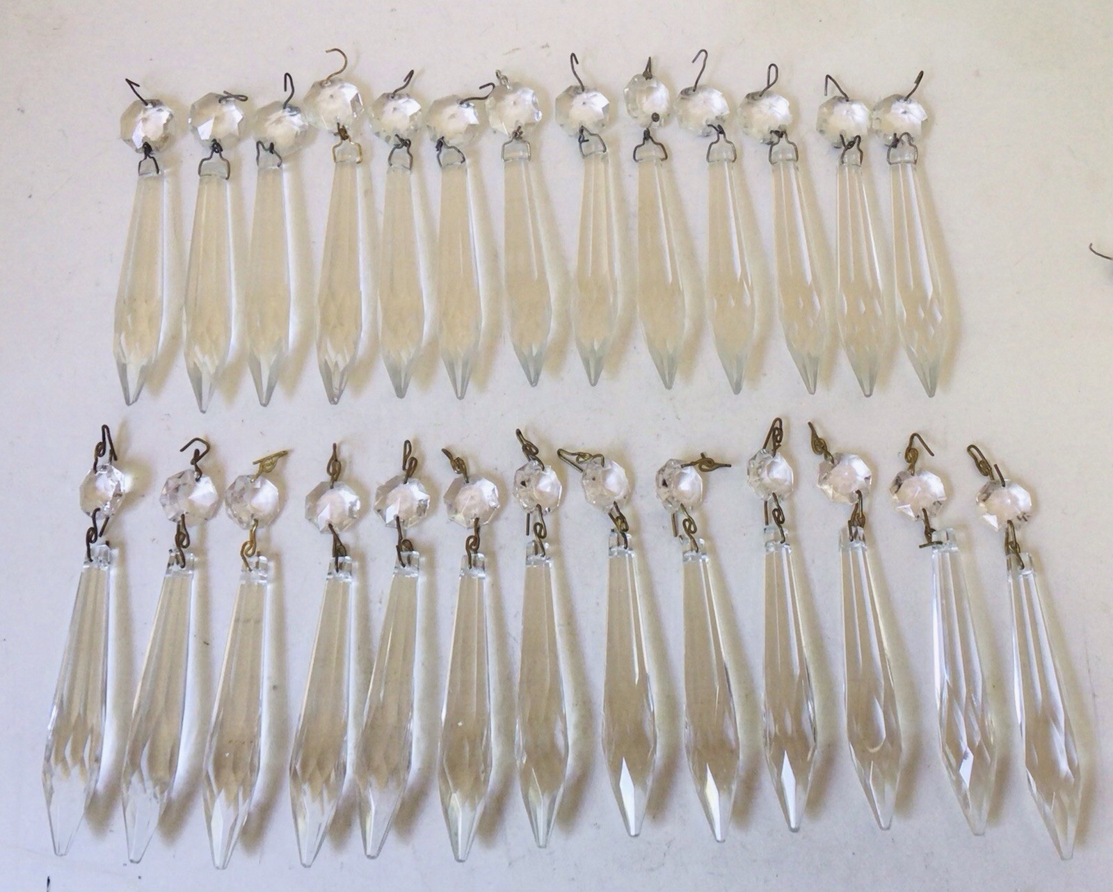 26 Antique Cut Glass Spear Lamp Prisms Hanging Oil Lamp Chandelier