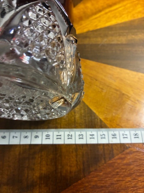 Indiana Ruby Glass with Clear Diamond Cut Pitcher – Souvenir Flash Glass 1912