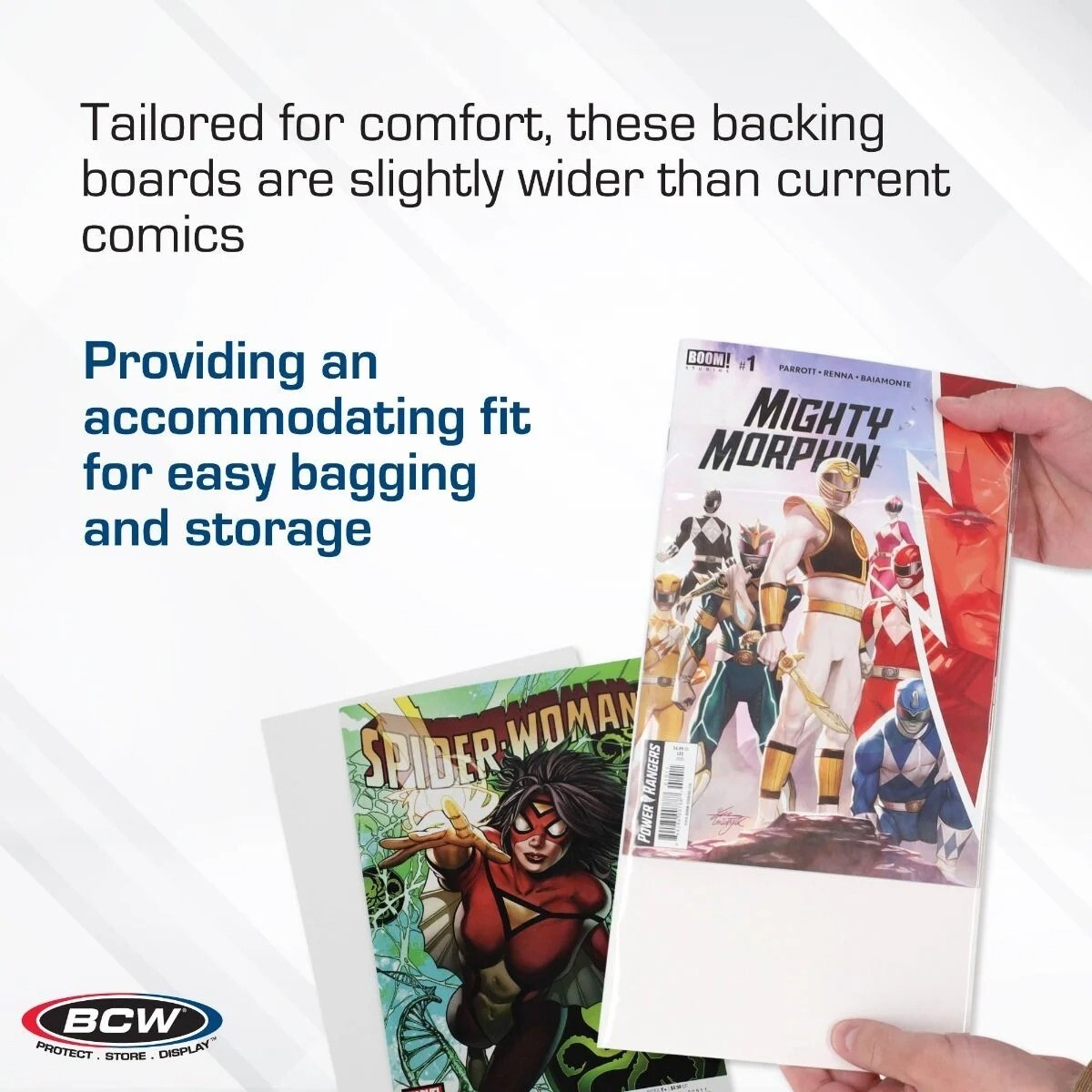 100 BCW Current / Modern Comic Book Bags Sleeves + Acid Free Back Boards New