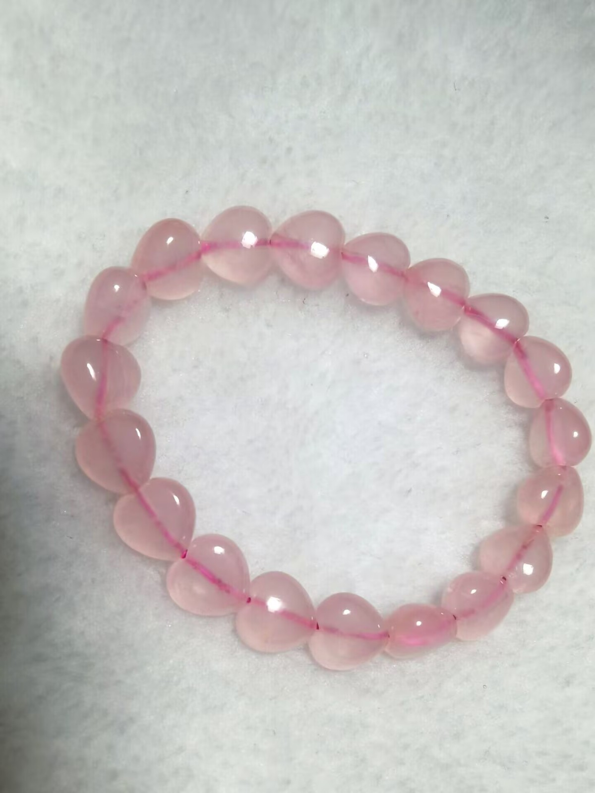 Natural Rose Quartz Star Light Crystal Beads Bracelet AAA CX#