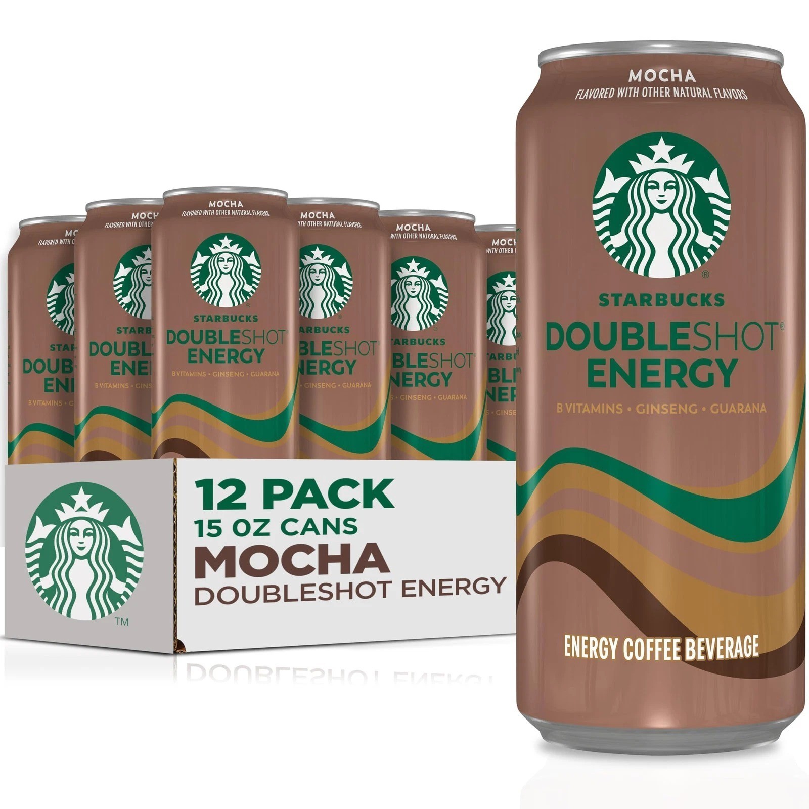 Starbucks, Doubleshot Energy Coffee, Mocha, 15 Fl Oz (Pack of 12)
