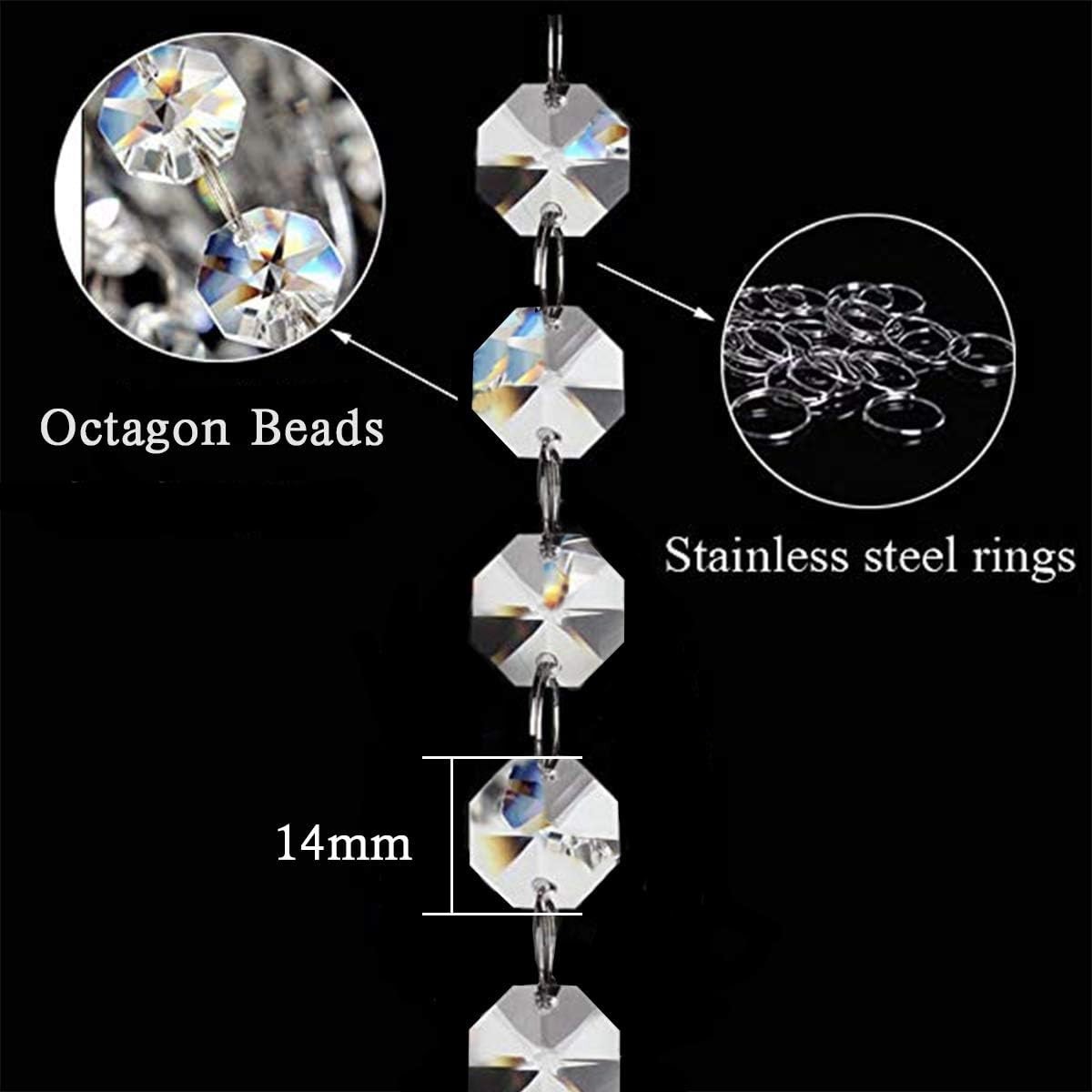 Elegant 99ft Acrylic Crystal Garland – Clear 14mm Beads for Parties and Events