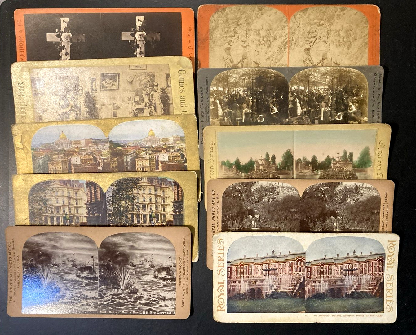 Lot of 10 Stereoview Cards Various Topics #2