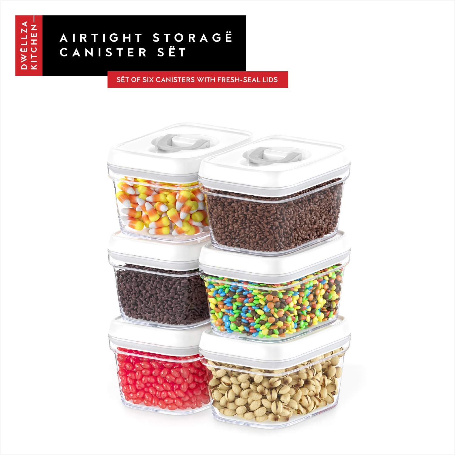 DWËLLZA KITCHEN Airtight Food Storage 6 Pieces, 05 – 0.4 liter (Set of 6)