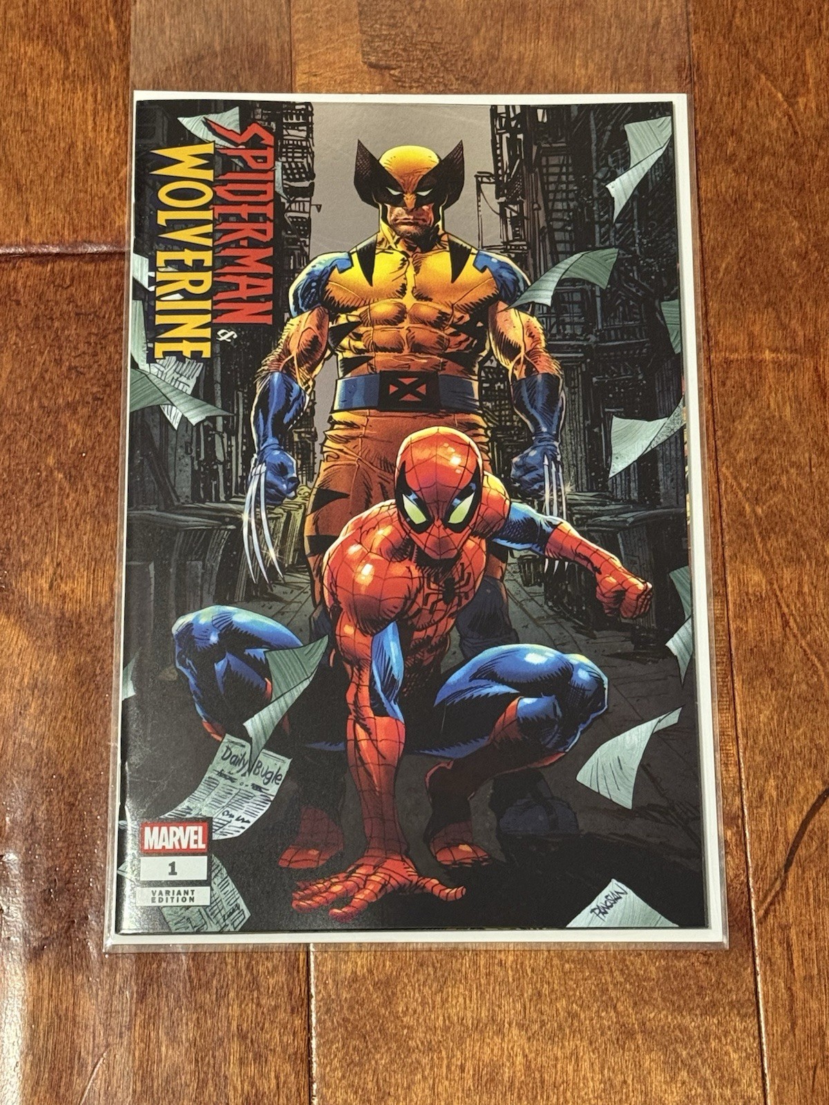 Spiderman & Wolverine #1 Year In Marvel 25 WhatNot NYCC Dan Panosian Silver Foil