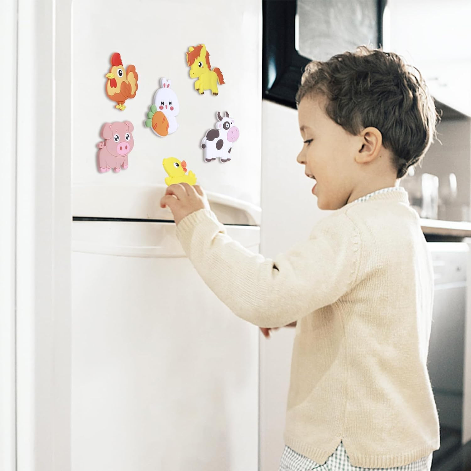 SUPINEEDO Refrigerator Magnets for Kids, Cute Farm Animals Fridge Magnet for Tod