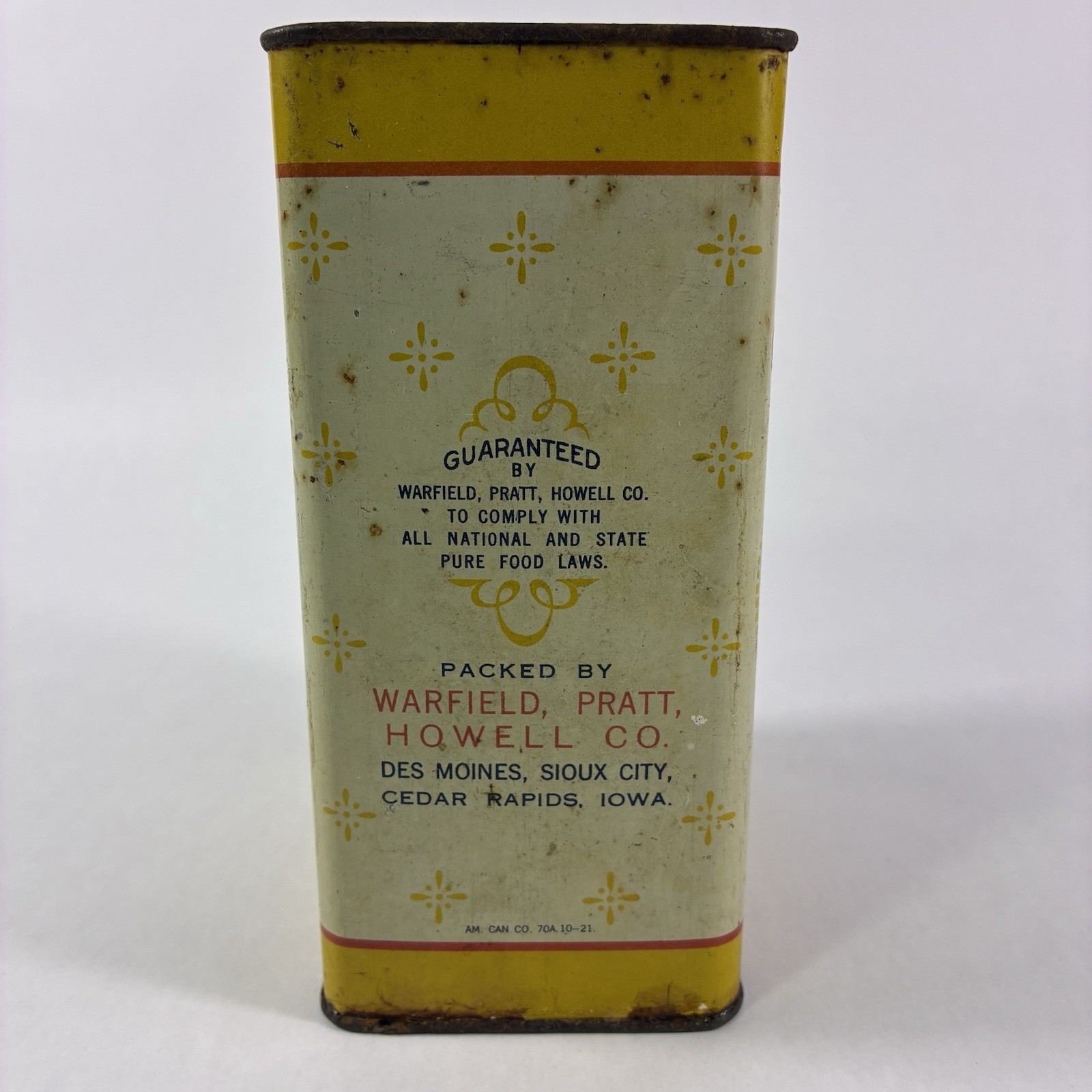 Antique Howell’s Best Litho. Coffee Advertising 1lb Tin Can Iowa Factory Vtg