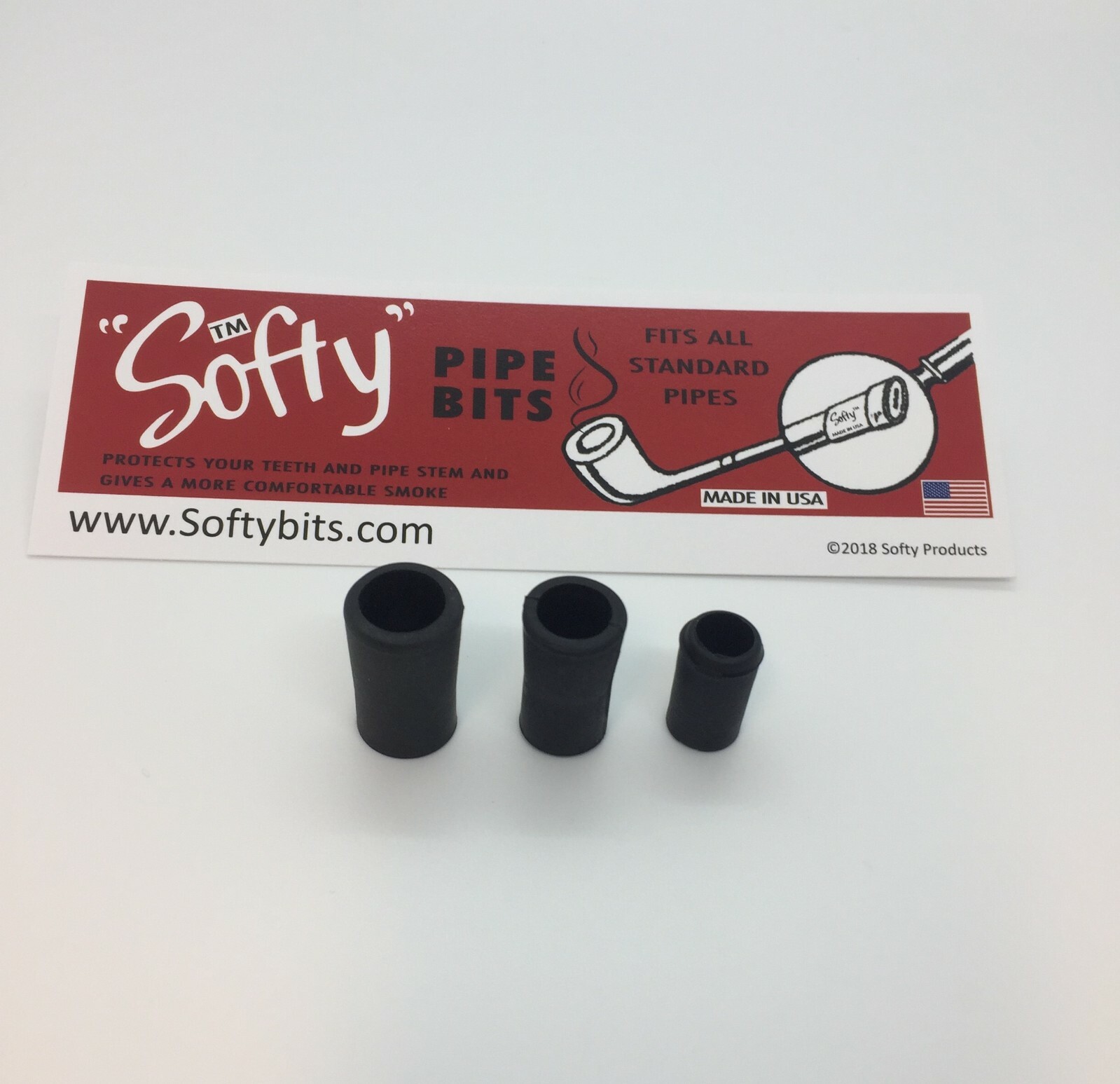 TOBACCO RUBBER PIPE BITS TIPS 50 pcs “SOFTY” MADE IN U.S.A.