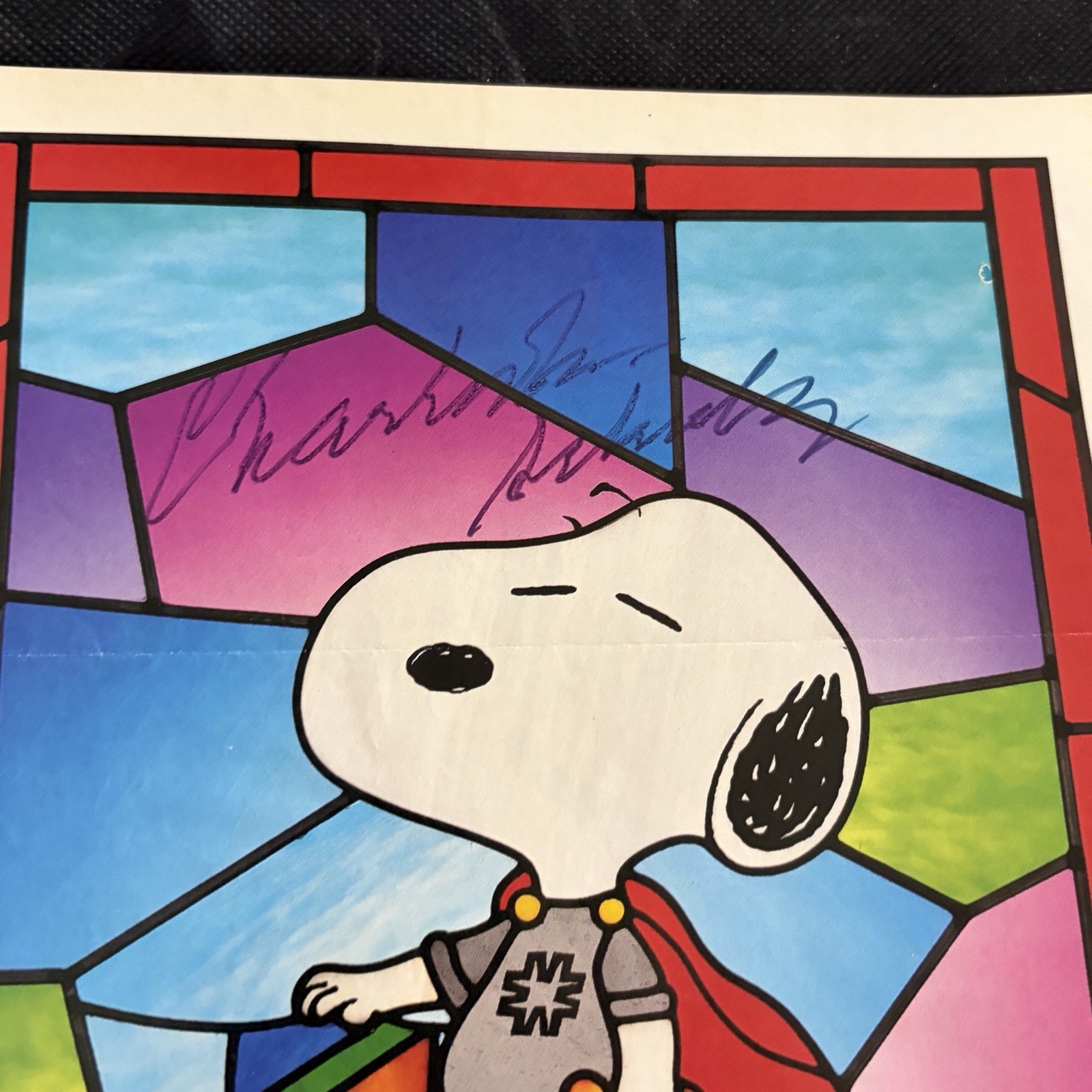 Charles Schulz Signed Snoopy Advertisement Page Color 8×10 JSA LOA