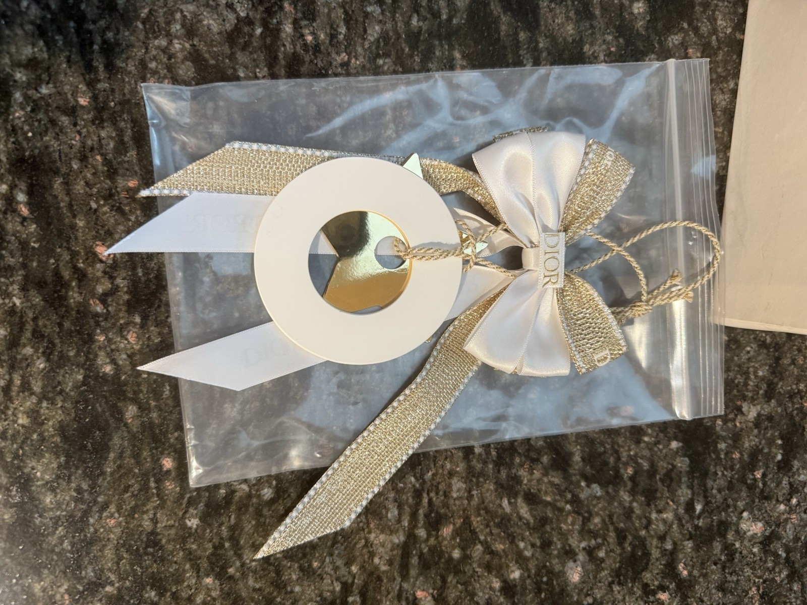Authentic Dior Metal Gold Star Christmas Ornament w/ Gift Box