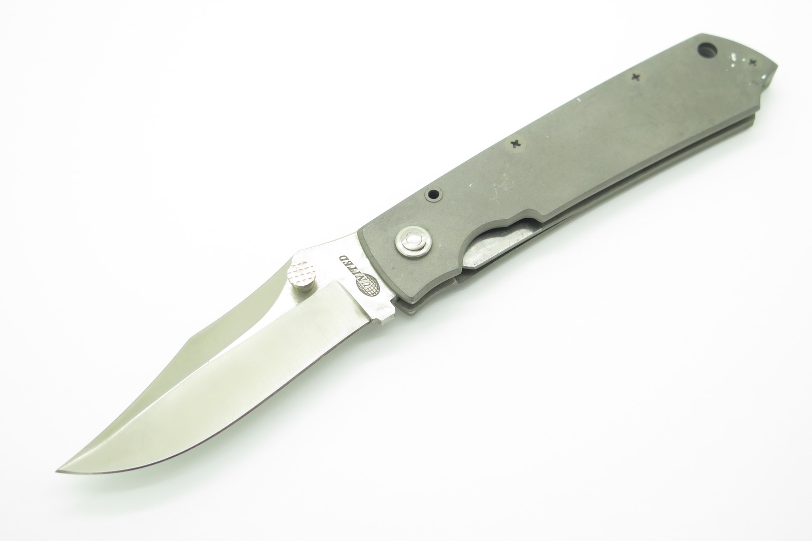 Vtg 1990s United MacV Seki Japan Folding Bowie Stainless Linerlock Pocket Knife
