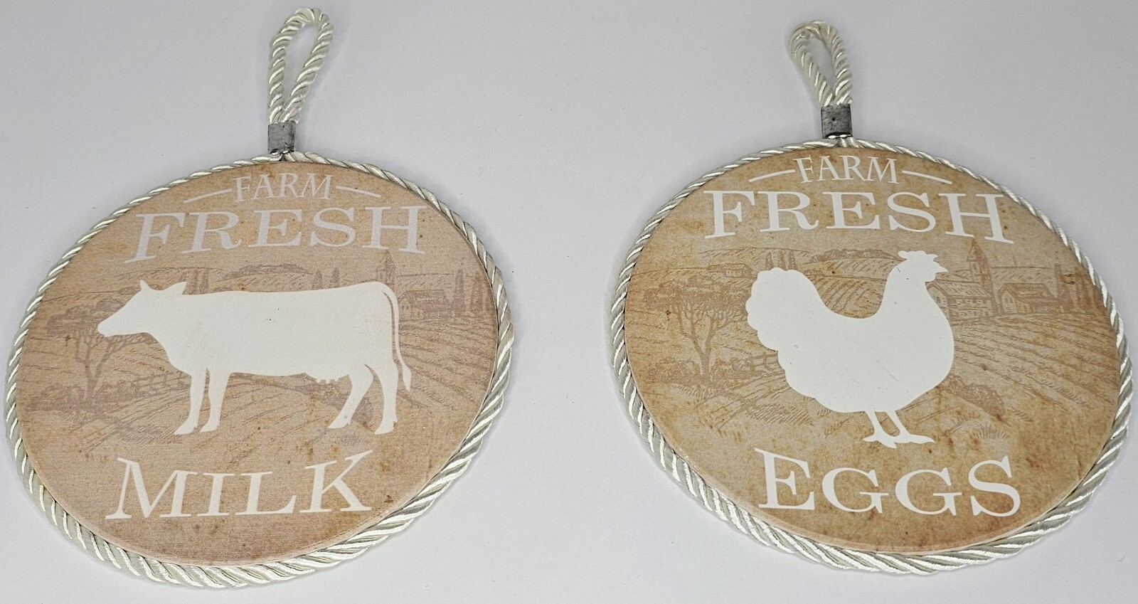 Farm Fresh Milk & Eggs Plaques Country Kitchen Decor
