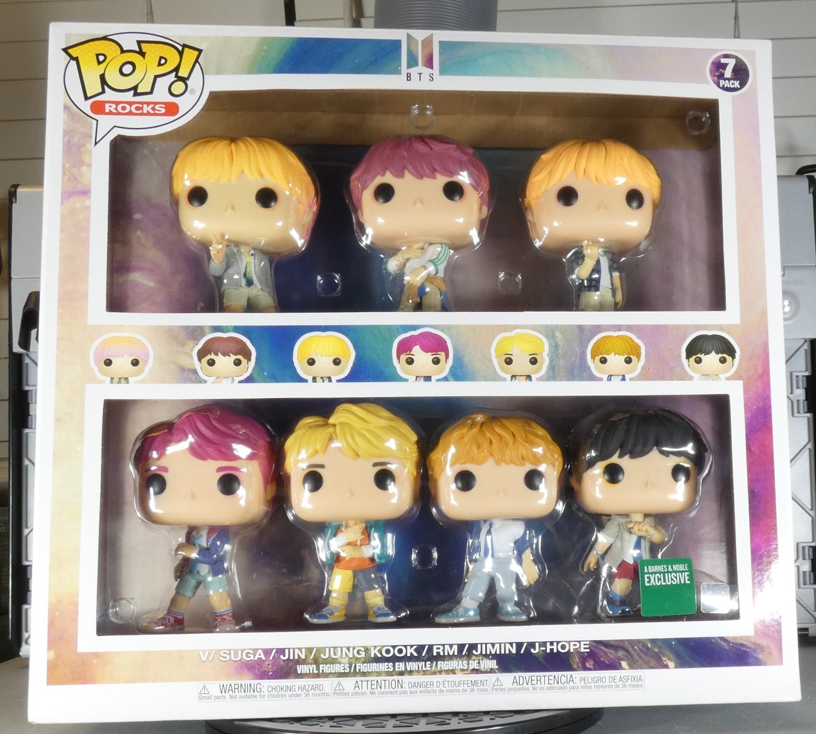 BTS 7-Pack BARNES NOBLE EXCLUSIVE Funko Pop V Suga Jin Jung Kook RM Jimin J-Hope
