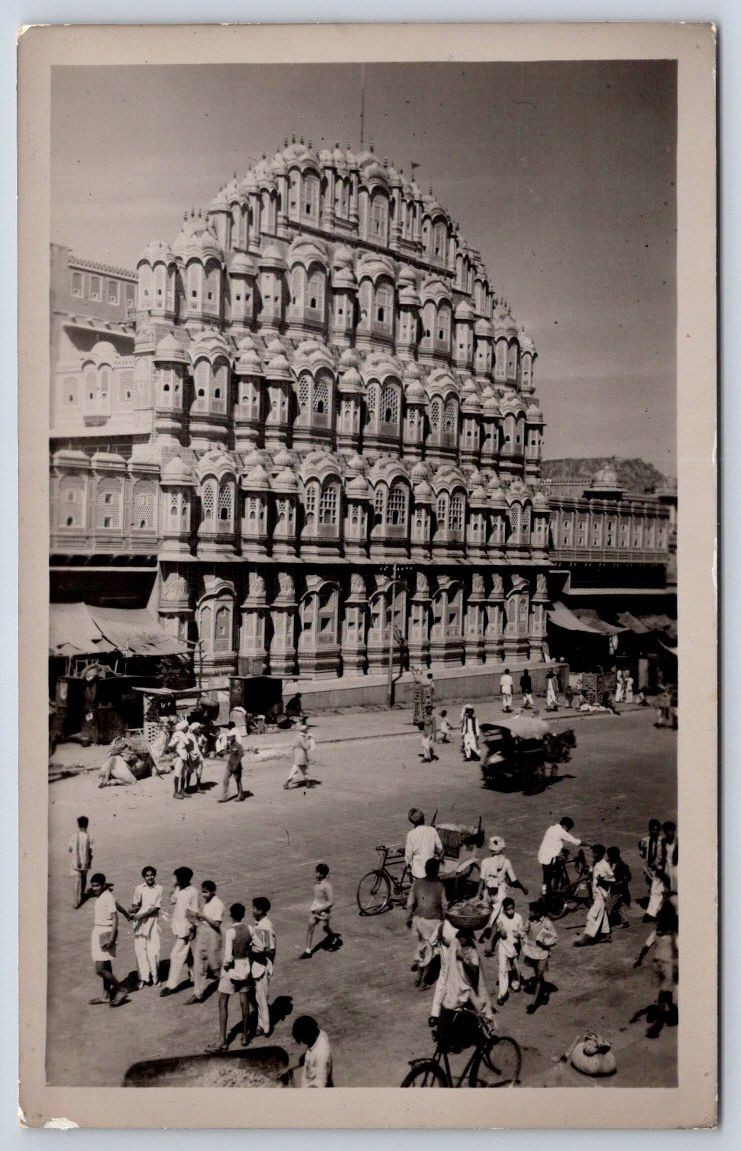Antique India Postcard JAIPUR Hawa Mahal Palace of Winds RPPC