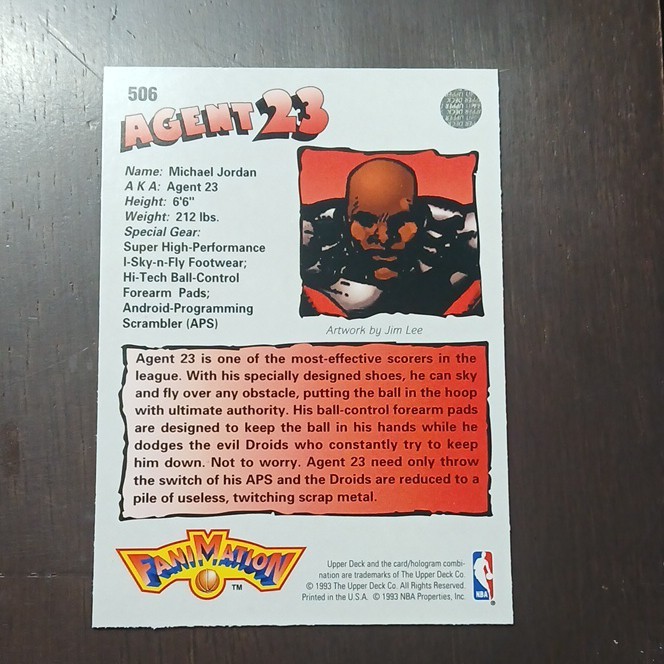 1993 Upper Deck Fanimation #506 Agent 23 Michael Jordan Insert Jim Lee
