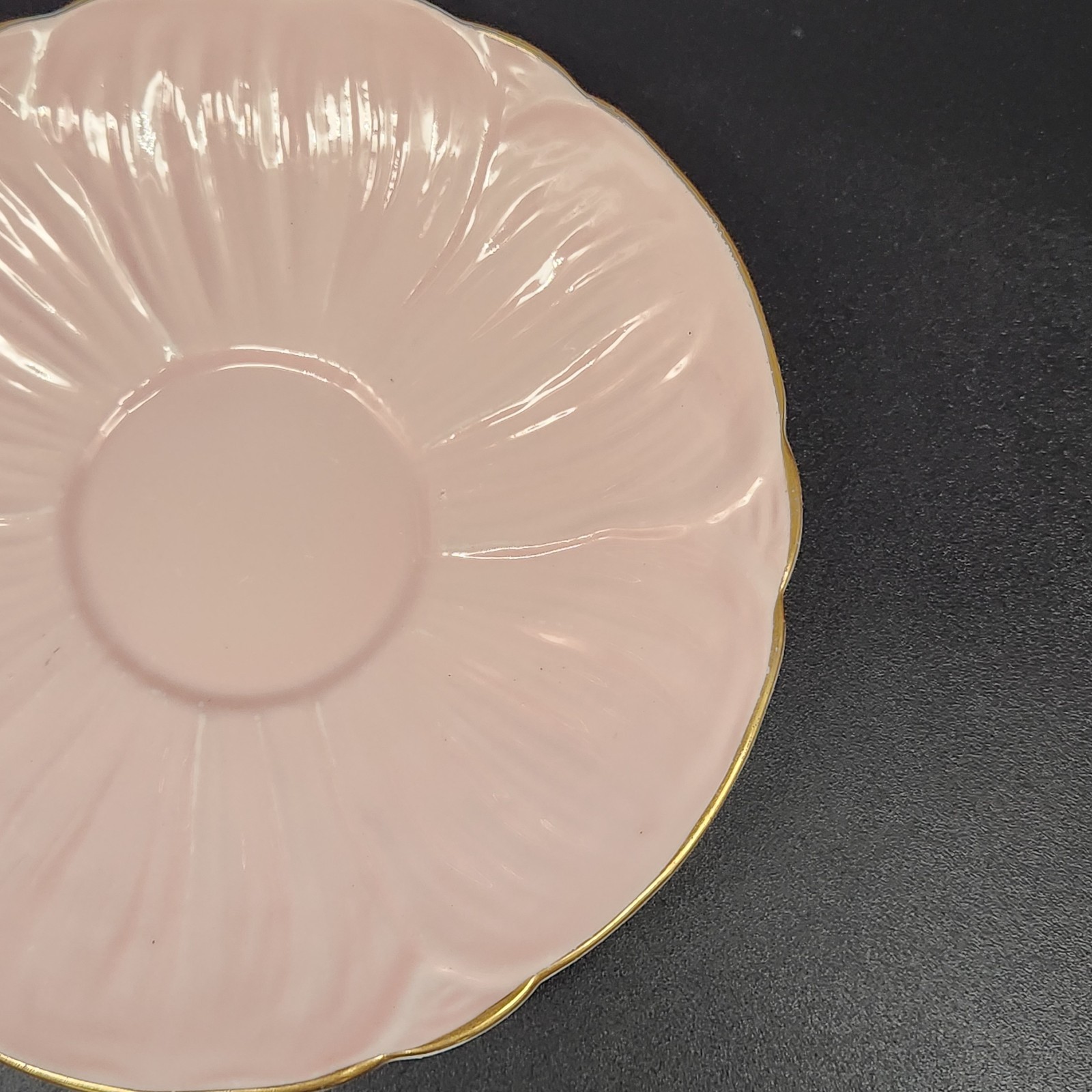 Vtg Shelley Bone China Rock Garden Chintz Teacup & Saucer Oleander Shape Pink