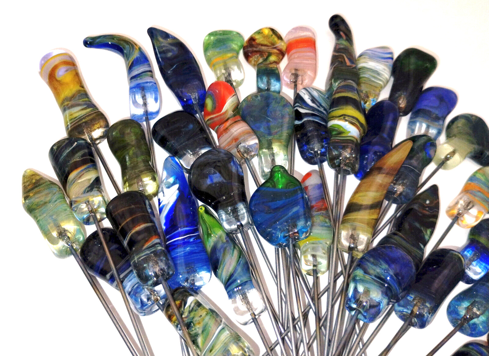 Single Multicolored Glass Bowl Poker/Pipe Cleaner USA